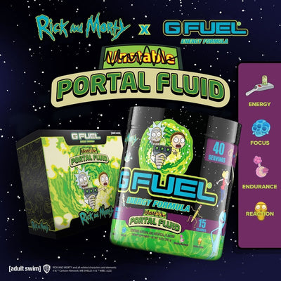 G FUEL, Warner Bros. Consumer Products, and Adult Swim Explore the Universe with “Rick and Morty”-Inspired Unstable Portal Fluid Energy Drink Flavor