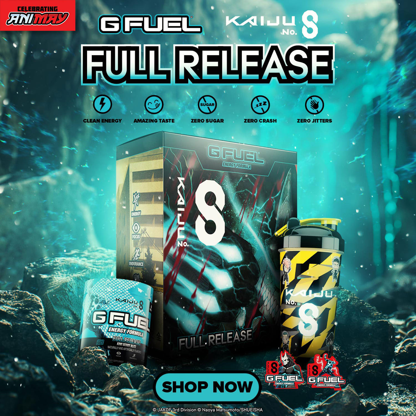 Kaiju No. 8 Anime Collector's Box | Powdered Energy Drink | Shaker cup & Stickers