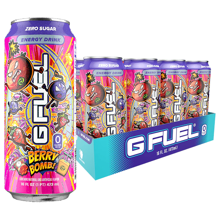 G FUEL | Berry Bomb | 16 oz Carbonated Energy Drink G FUEL | Berry Bomb | 16 oz Carbonated Energy Drink