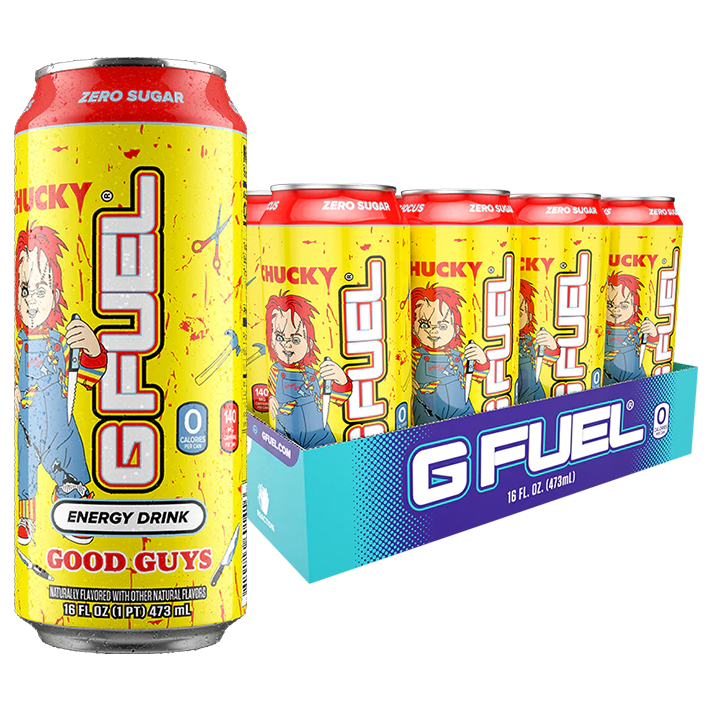 G FUEL Good Guys Chucky Cans | 16 oz Carbonated Energy Drink