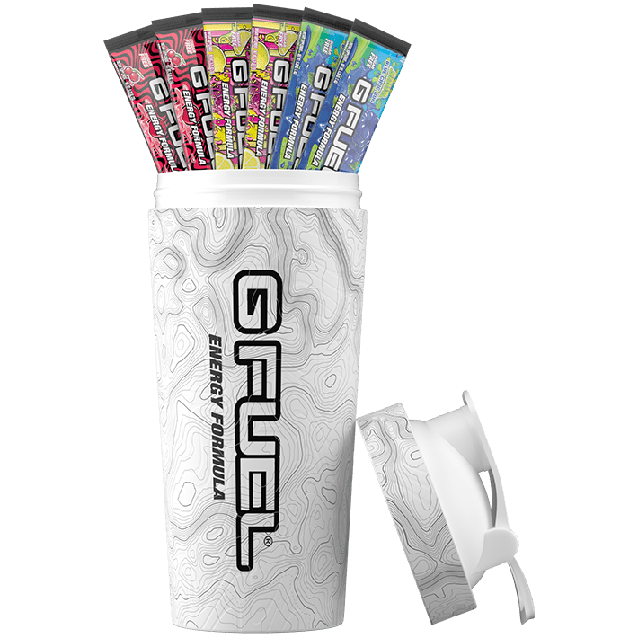 G FUEL Everest Canteen Starter Kit Shaker Cup & 6 Flavor Packs