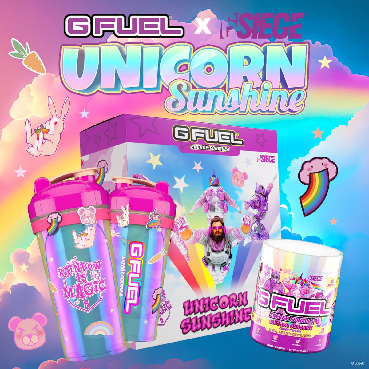G FUEL and Ubisoft Have Operatives Play Nice with “Rainbow is Magic” E