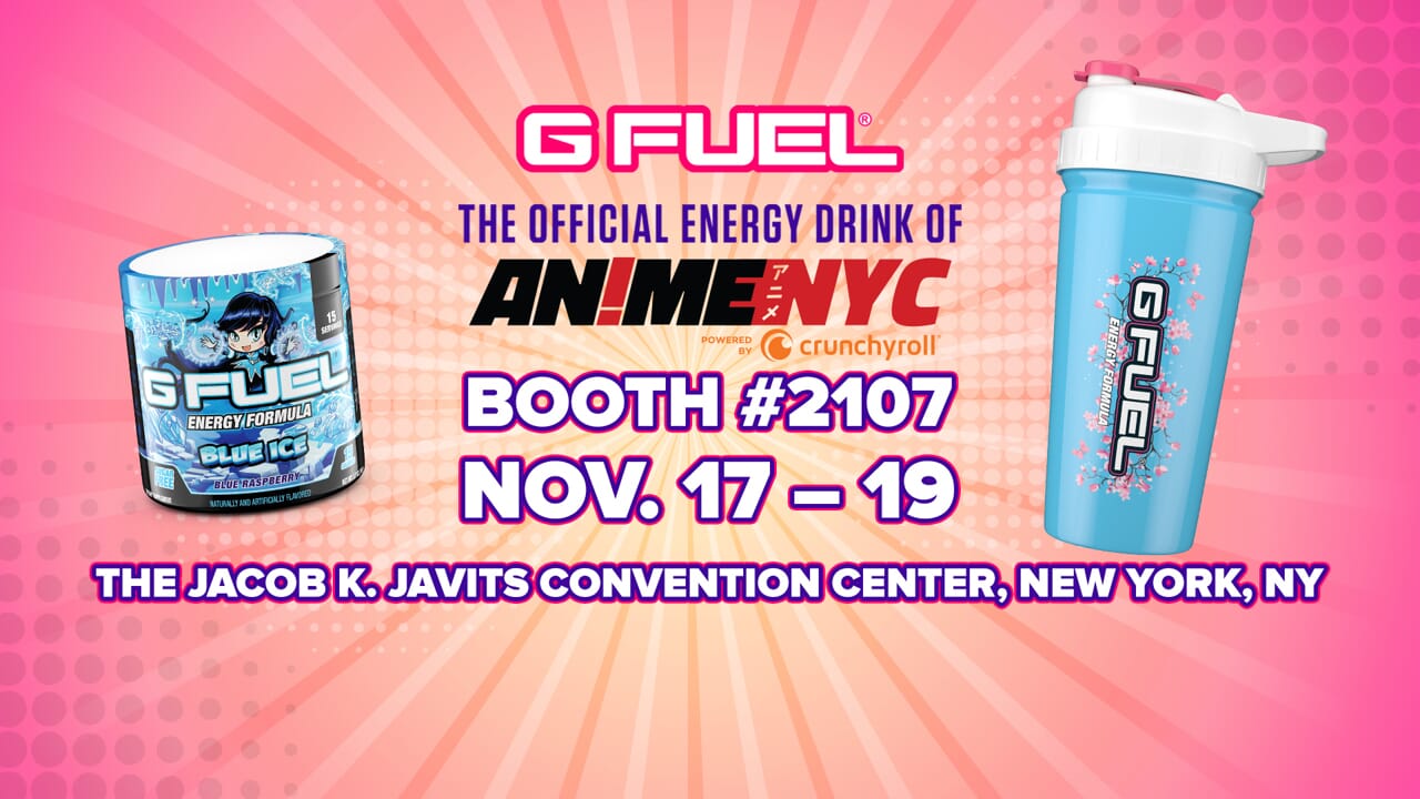 G FUEL is the Official Energy Drink of Anime NYC 2023