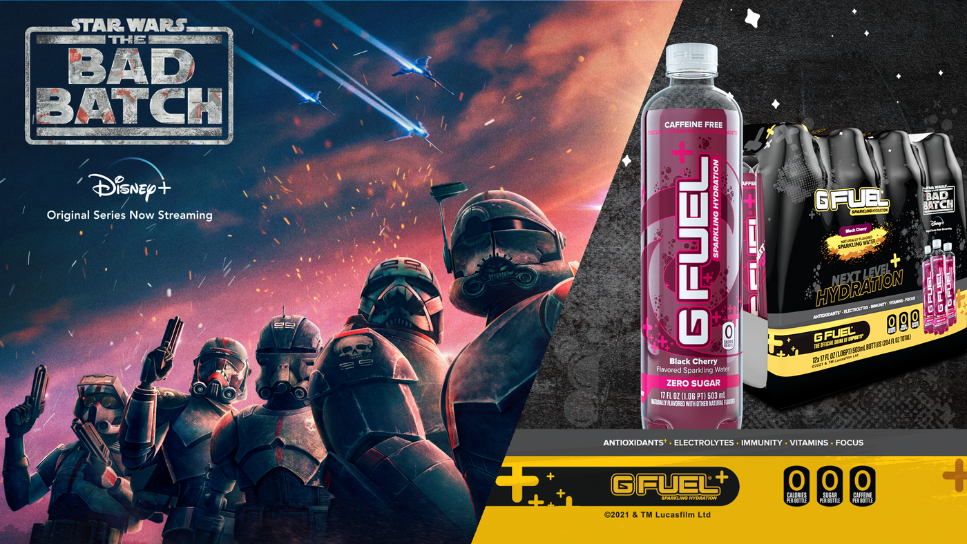 G FUEL and "Star Wars: The Bad Batch" Black Cherry Sparkling Hydration 12 pack