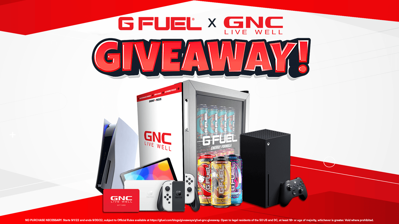 GFuel x GNC Giveaway - Cans, Fridge, Gaming System