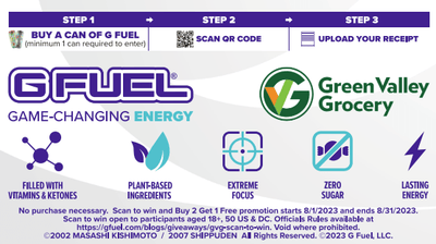 G FUEL x GVG Scan to WIN!