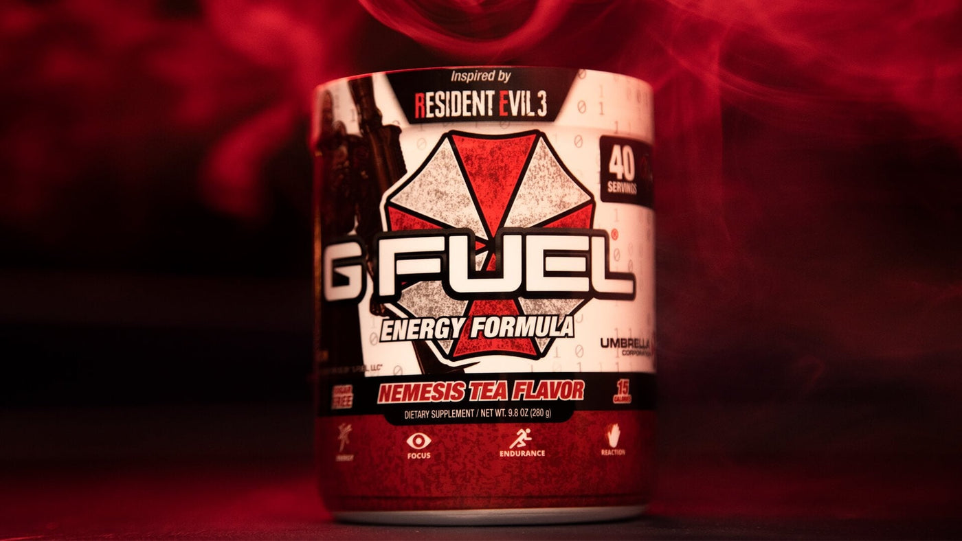 Now Available: New G FUEL Nemesis Tea Flavor Tubs, Inspired By Resident Evil™ 3