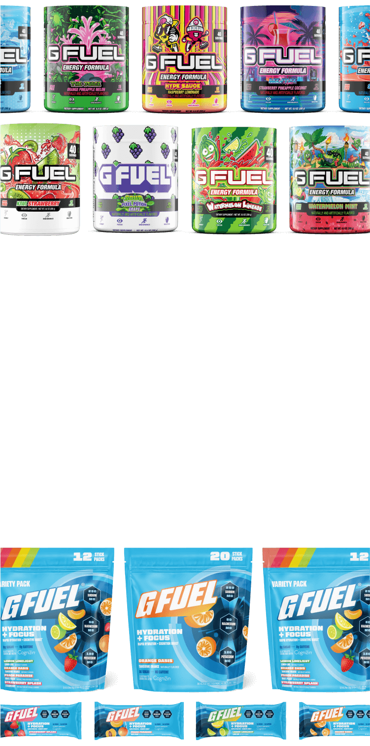G FUEL® | Fuel Your Worlds with Energy, Hydration & More