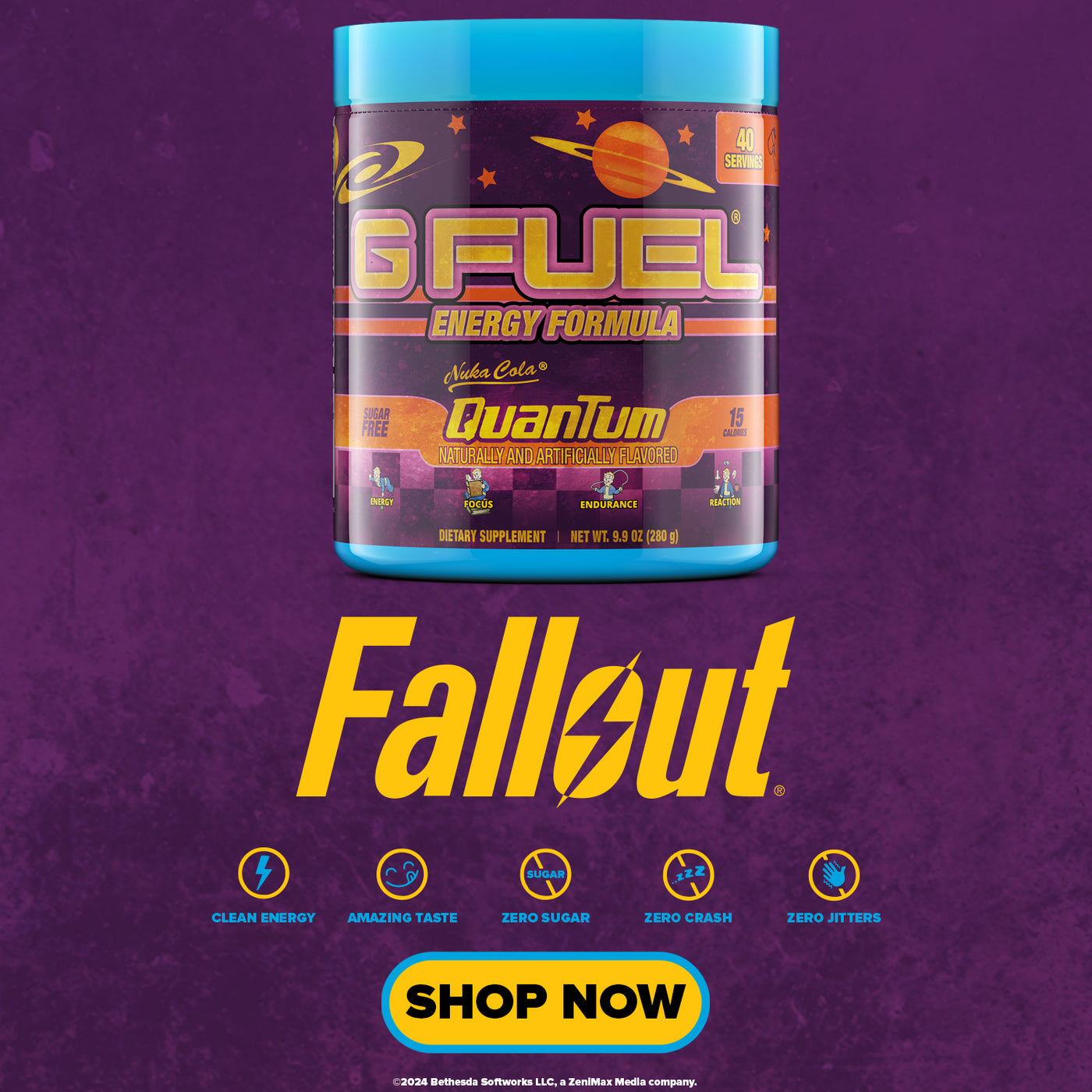 Fallout Vault-Tec Nuka Cola Quantum | G FUEL Energy Formula | Shop Now