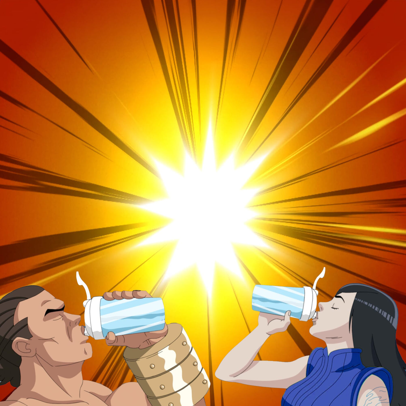 Logan Chitwood & Zedra Drinking Energy + Protein 