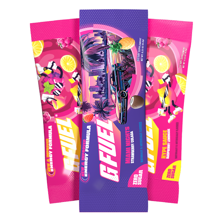 G FUEL| Formula 2.0 Sample Pack Pack (1) Miami Nights 2.0 & (2) HYPE SAUCE 2.0 BND00137