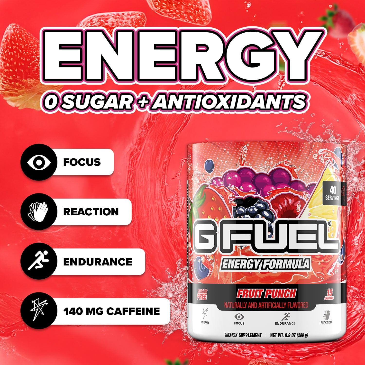 G FUEL Cyber Punch – 40 Servings, Energy & Endurance Supplement