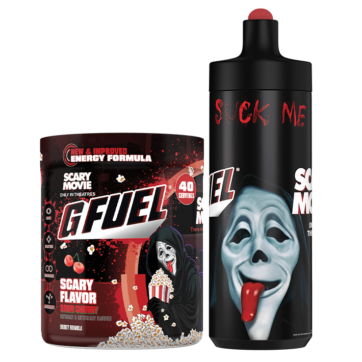 Tik Tok Shop| G FUEL Energy Formula | Scary Flavor Bundle | Sour Cherry | 40 Serving Tub and Custom Metal Sipper Bundle 