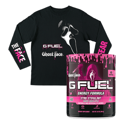 G FUEL| Ghost Face® Stab Stimulant Long-Sleeve Tee Bundle Bundle (Tubs) 