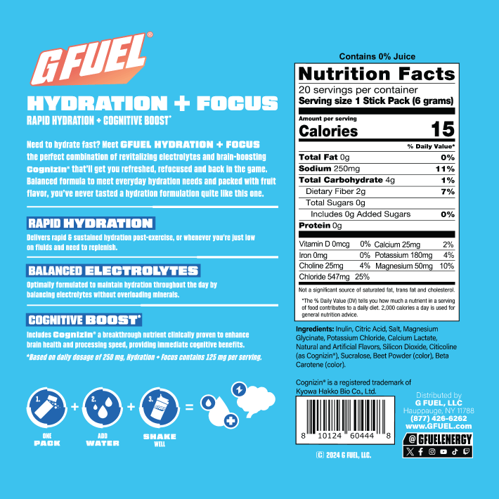 G FUEL| Hydration + Focus Variety Pack Pack 