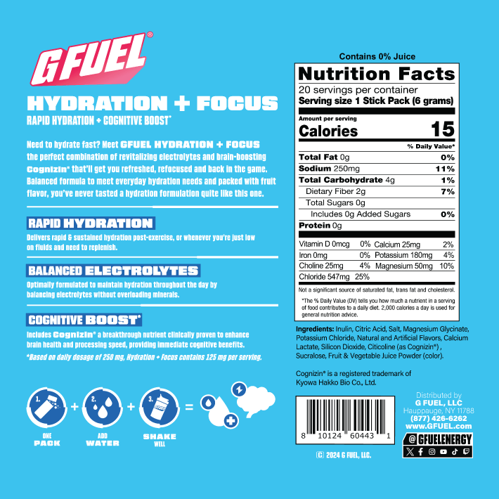 G FUEL| Hydration + Focus Variety Pack Pack 