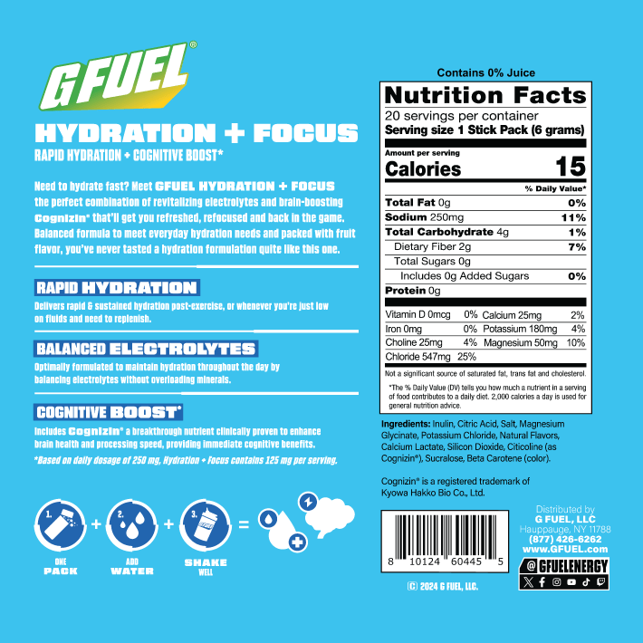 G FUEL| Hydration + Focus Variety Pack Pack 