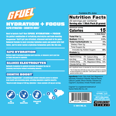 G FUEL| Hydration + Focus Variety Pack Pack 