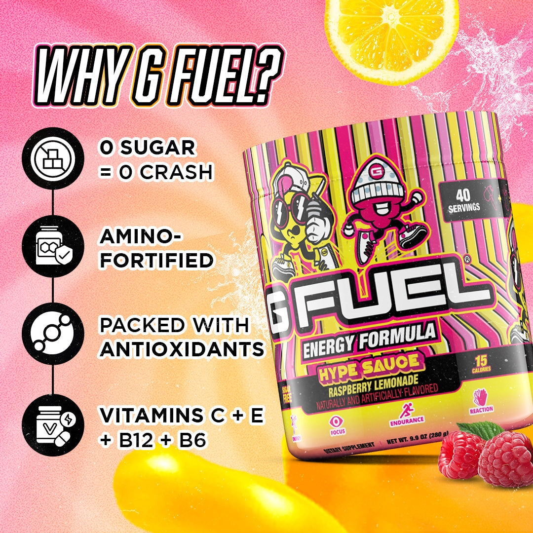 G FUEL | Hype Sauce Energy Tub | Raspberry Lemonade