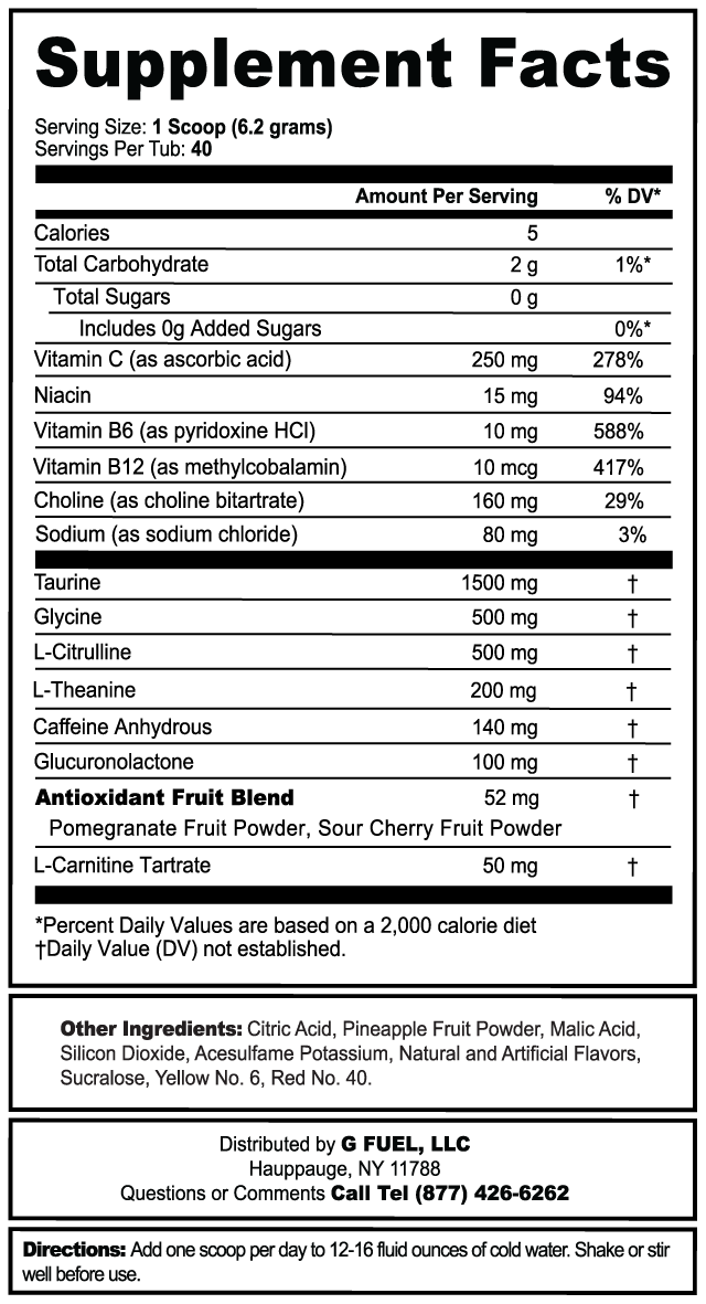 G FUEL| Mango Lemonade Collector's Box Hidden Product 