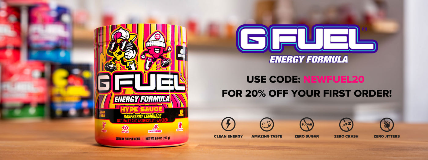 G FUEL Energy Formula | Use Code: NEWFUEL20 for 20% off your first order! | Clean Energy, Amazing Taste, Zero Sugar, Zero Crash, Zero Jitters