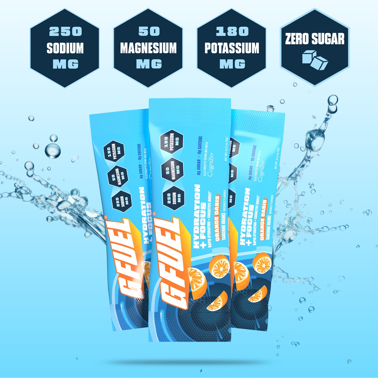 G FUEL | Orange Oasis Hydration + Focus | 20 Single Serving Packs