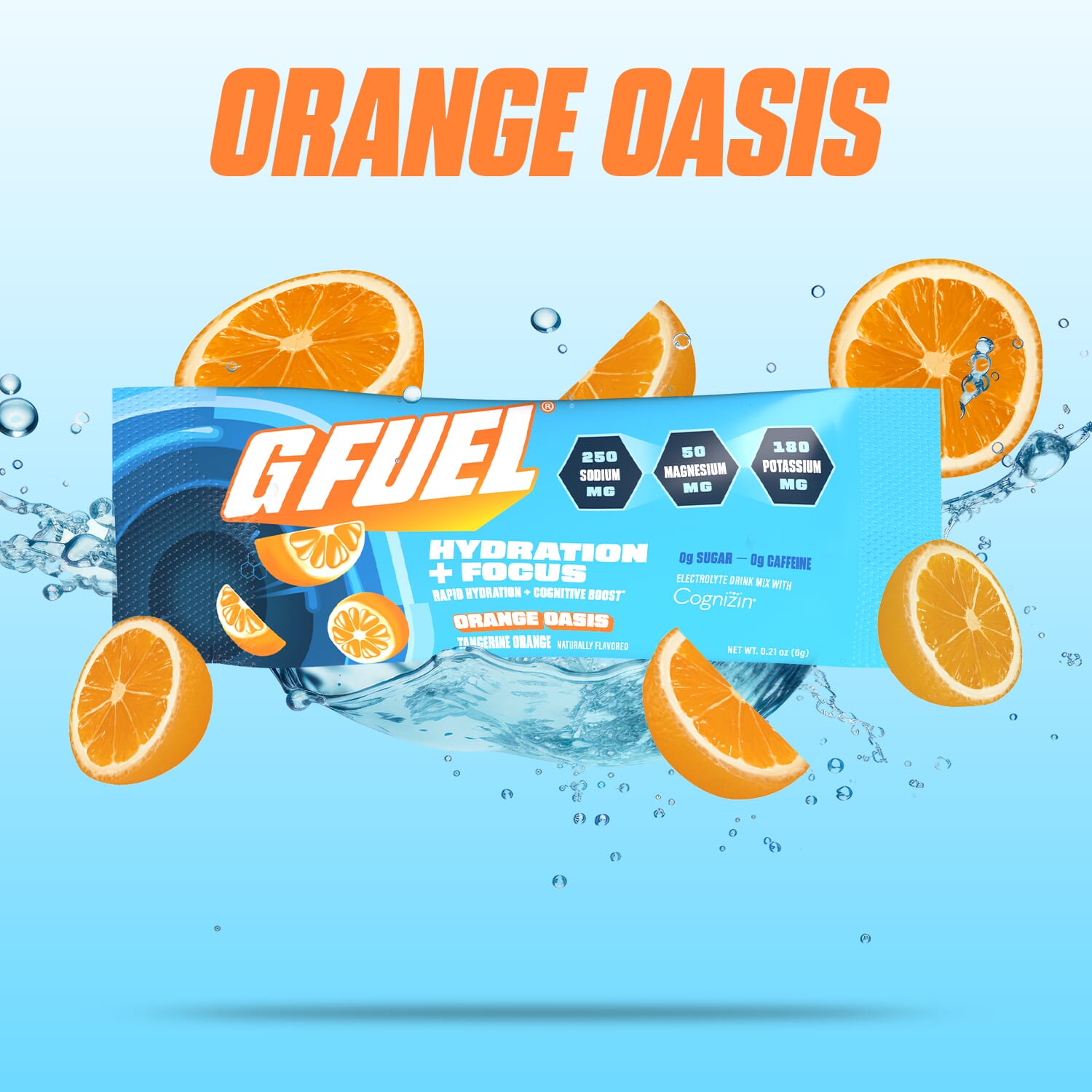 G FUEL | Orange Oasis Hydration + Focus | 20 Single Serving Packs