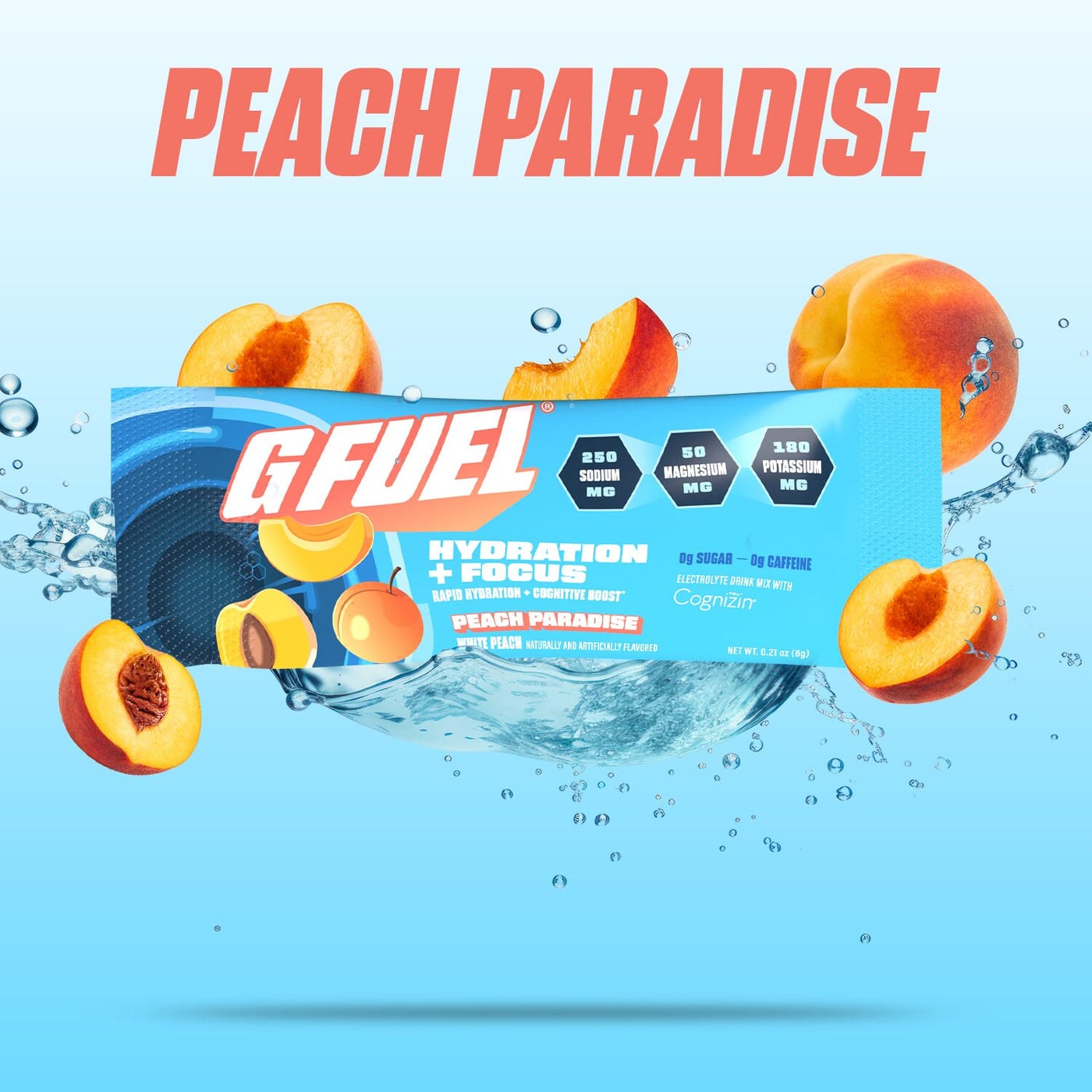 G FUEL| Peach Paradise Hydration + Focus Pack Pack 