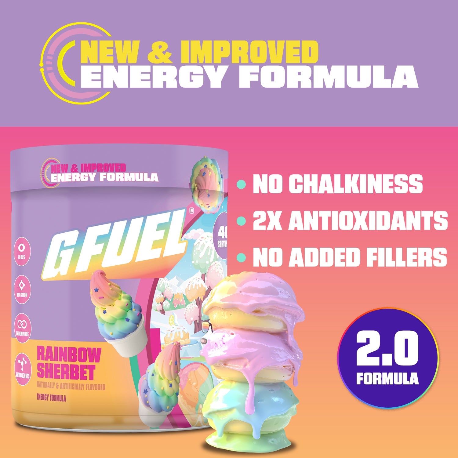 G FUEL| Rainbow Sherbet 2.0 Tub 