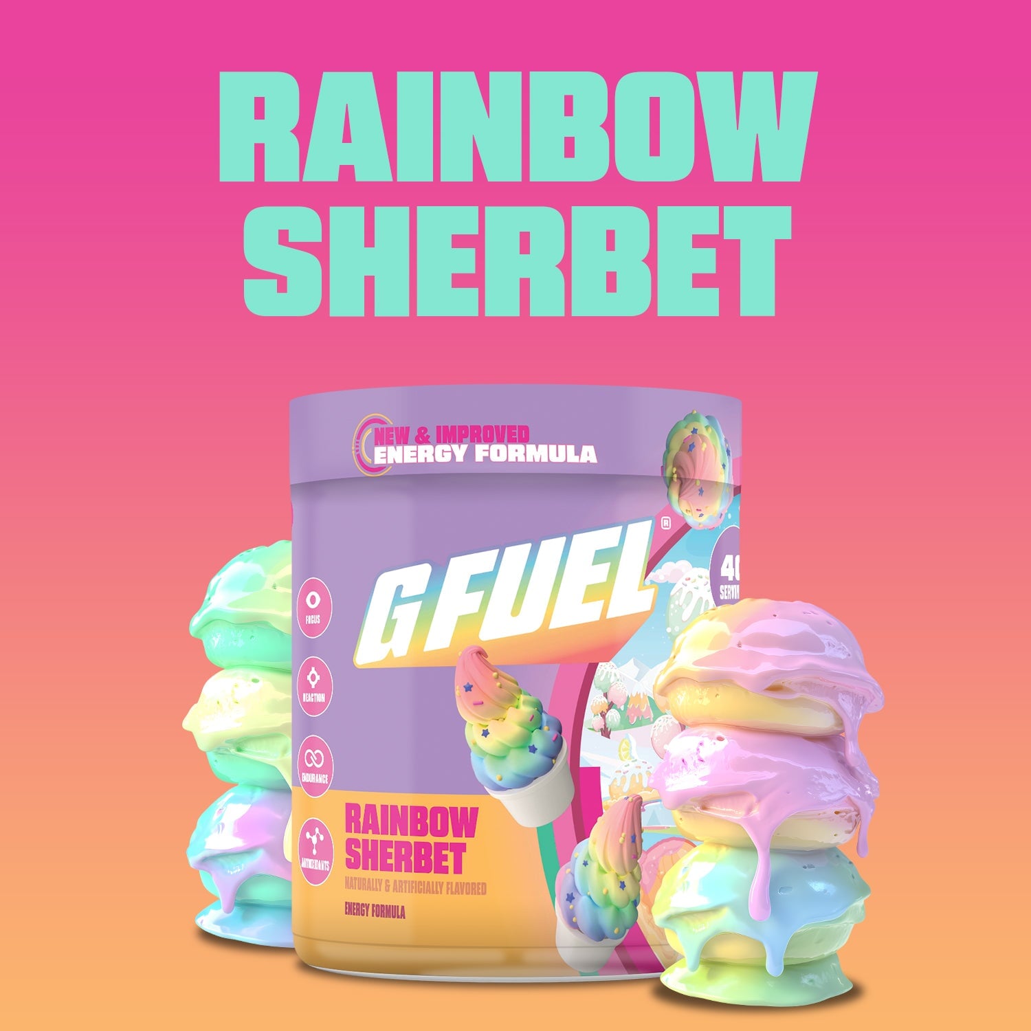 G FUEL| Rainbow Sherbet 2.0 Tub 