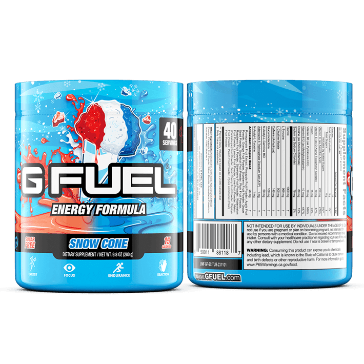 G FUEL| G FUEL Energy Powdered Drink Mix Tub Snow Cone GTB-SN1