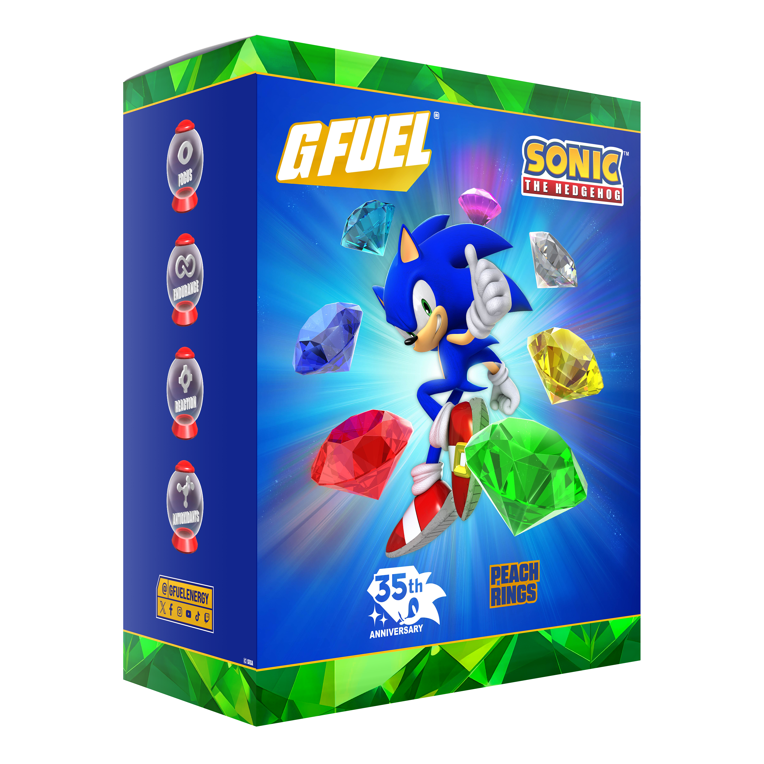 G FUEL| Sonic's Peach Rings 35th Anniversary Collector's Box Tub (Collectors Box) 