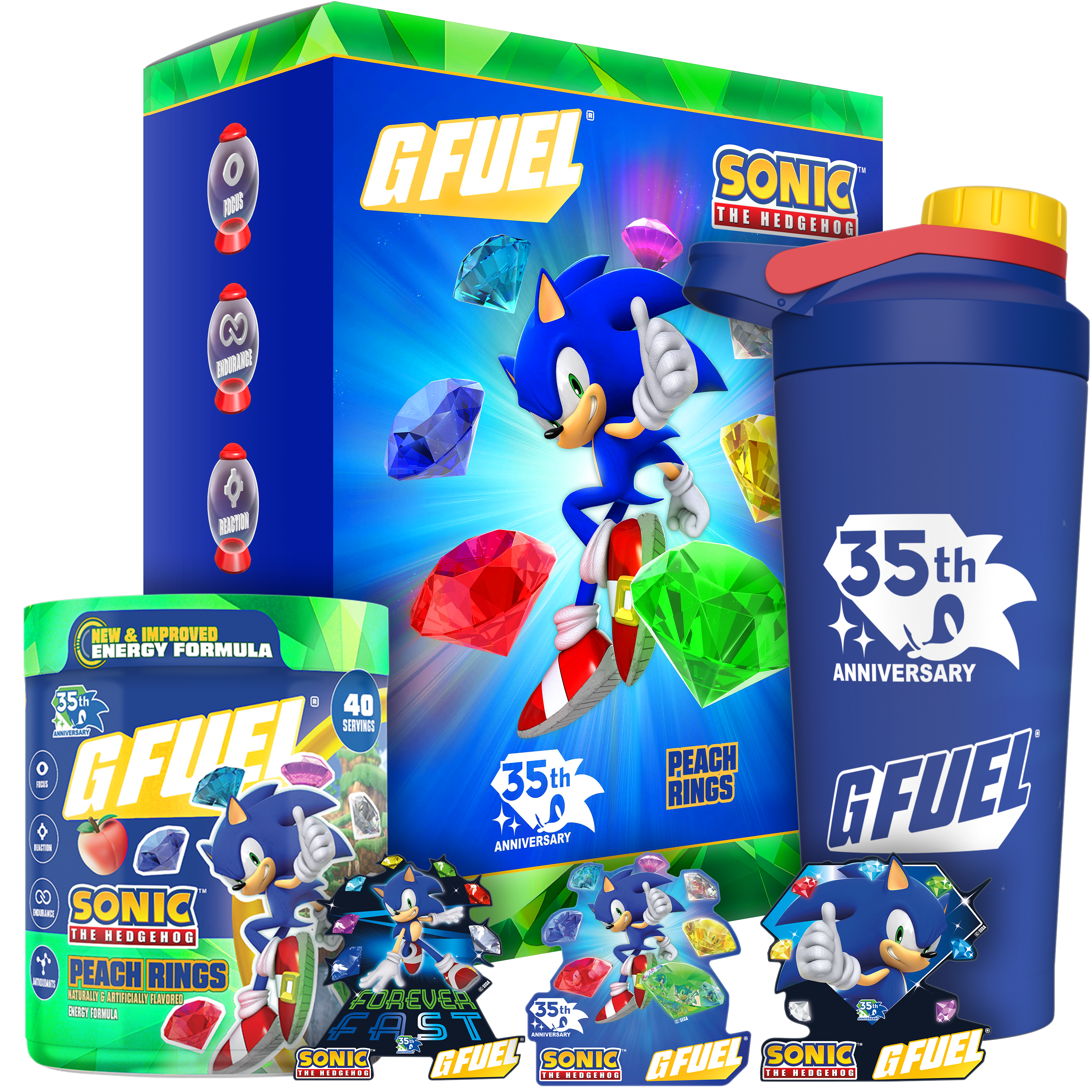 G FUEL| Sonic's Peach Rings 35th Anniversary Collector's Box Tub (Collectors Box) 