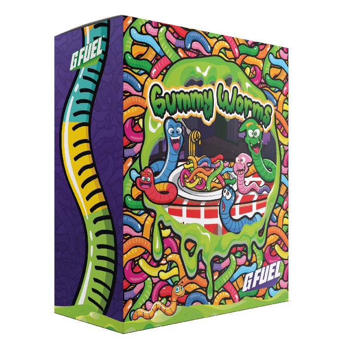 G FUEL| Sour Gummy Worms Collector's Box Tub (Collectors Box) 