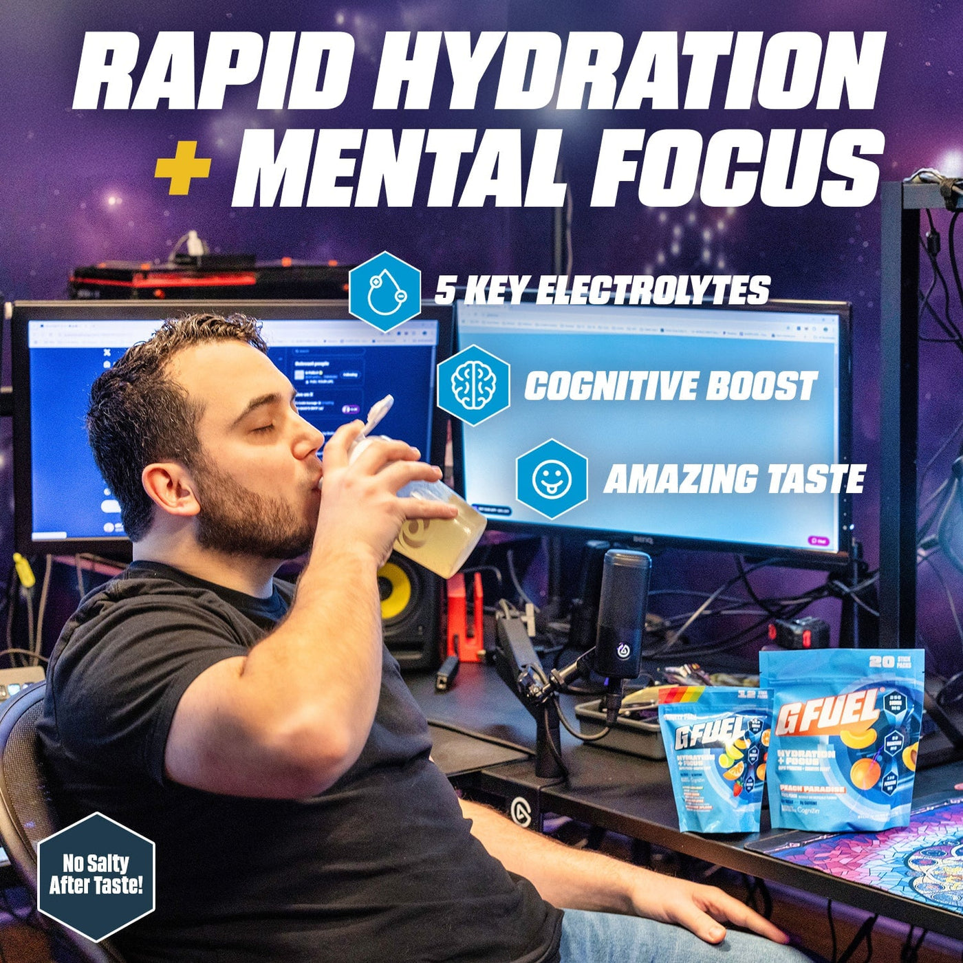 G FUEL| Strawberry Splash Hydration + Focus Pack Pack 