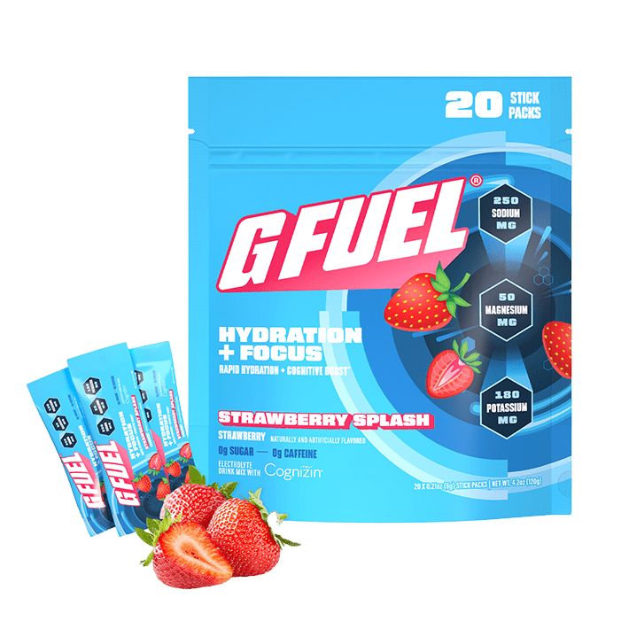 G FUEL| Strawberry Splash Hydration + Focus Pack Pack 