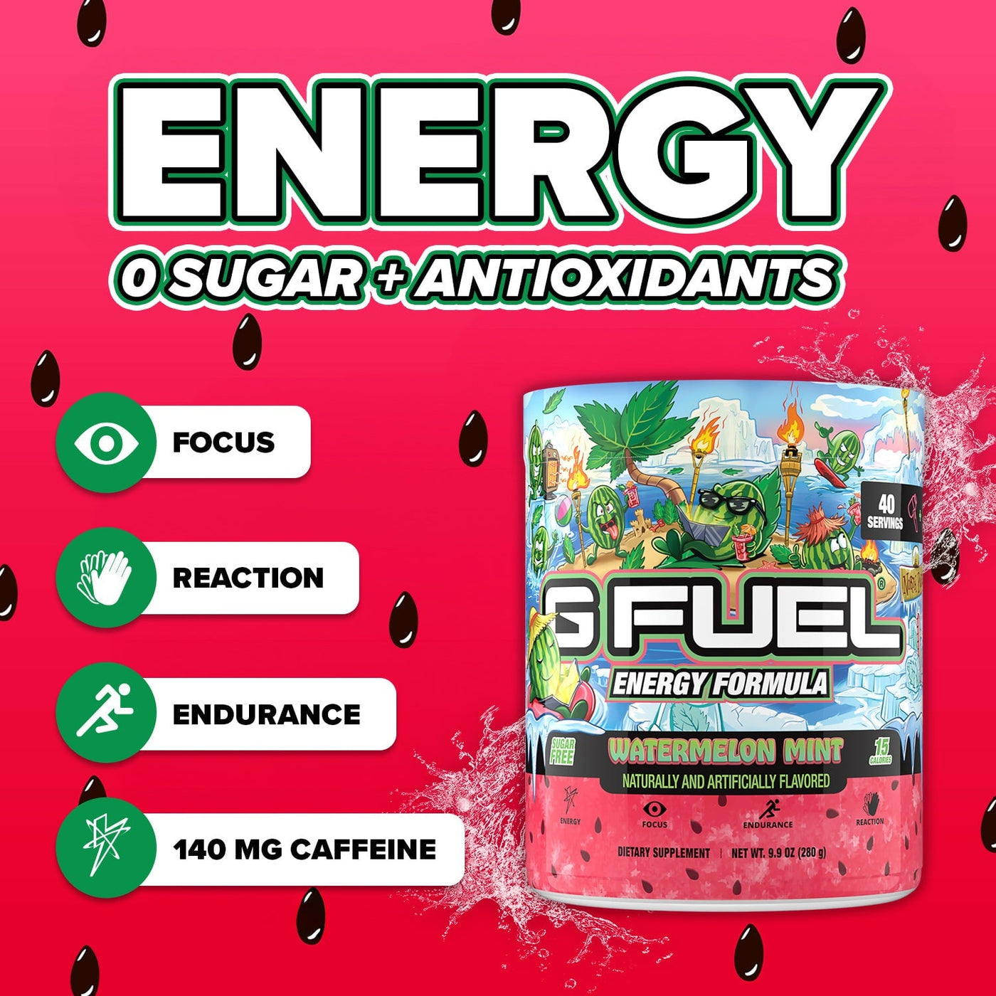 G FUEL| Watermelon Mint Remastered Tub 