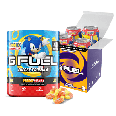 G FUEL| Sonic Peach Rings Bundle (Tub + Cans 4 Pack) Bundle 