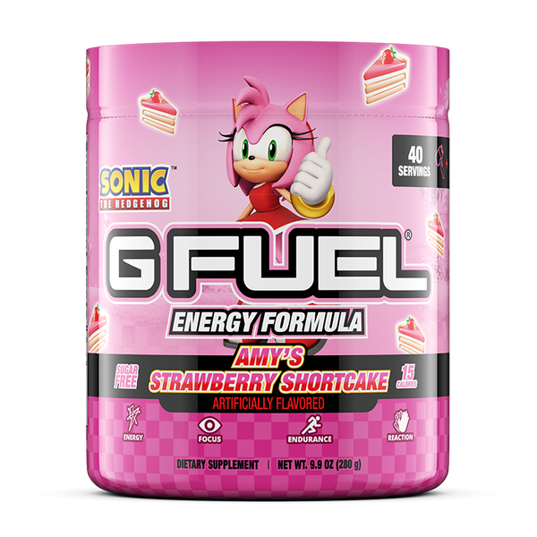 🍰 EVERYONE! Our @Sonic the Hedgehog x #GFUEL “Amy's Strawberry Shortc