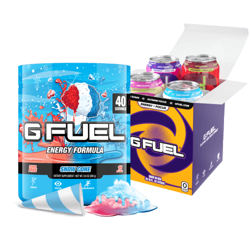 G FUEL| Snow Cone Bundle (Tub + Variety Cans 4 Pack) Bundle (Cans) 