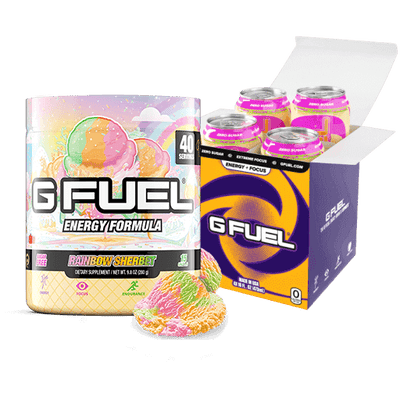 G FUEL| Rainbow Sherbet Bundle (Tub + Cans 4 Pack) Bundle (Cans) 